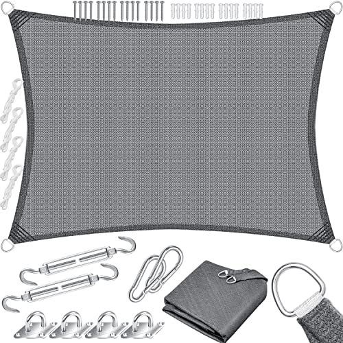KESSER® Tenda a vela, parasole, paravento | Tessuto HDPE | idrorepellente e antivento, robusto e stabile per ombreggiare il giardino, balcone o il terrazzo, Grigio, 5x7m