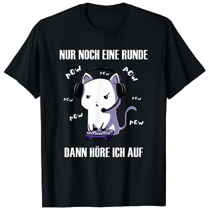 Gamer Cat Pow Pow Gaming Zocken Nerd Lustig Kawaii Zocker T-Shirt