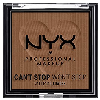 NYX Professional Makeup Can’t Stop Won’t Stop Mattifying Powder Deep für einen mattierten Teint und reduzierten Glanz