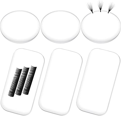 Maitys 6 Pieces Eyelash Extension Silicone Pads for Lashes Reusable Adhesive Silicone False Eyelash Extension Holder Pads for Loose Lash Grafting Gasket Pallet(Clear)
