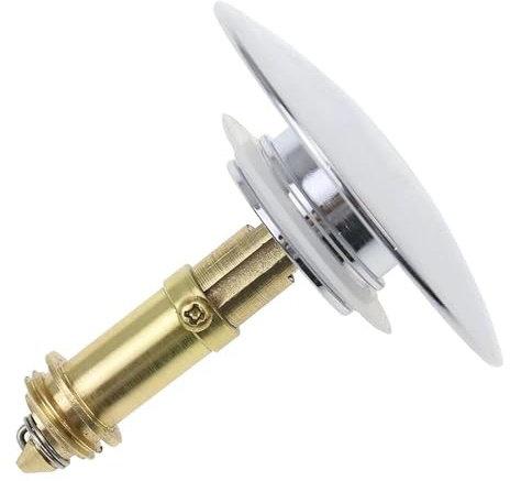 UYUYong 66mm Ablaufgarnitur Waschbecken Messing Pop-up-Ablaufventil Ablaufgarnitur mit Schlitzen Abflussgarnituren für Küche Bad Waschbecken- Messing Verchromt