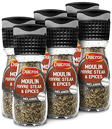 DUCROS - Moulin Poivre Steak & Epices Assaisonnement 35 g - Lot de 6