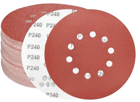 Disques de Ponçage Papier Abrasifs 225mm.10 trous,15 Disques Ponceuse: Disques abrasifs perforés ​auto-agrippant 225 mm Grain 240 autoadhésif pour ponceuse girafe/ponceuses de murs et de plafonds