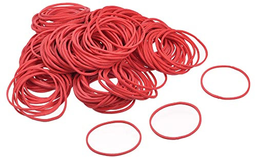 sourcing map Rubber Band Stretchable Rubber Elastic Band Red 1.5inch Dia 0.06inch Thick for Home Office Pack of 700