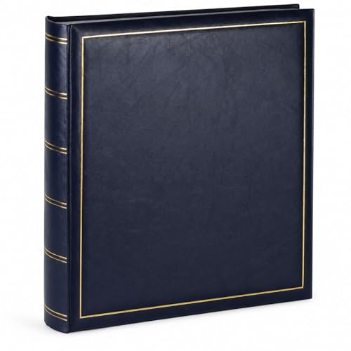 Classic Fotoalbum Tradition 30x30 cm – Jumbo Buchalbum mit 100 weißen Seiten, 50 Blatt, Pergaminschutzblätter, Vinyleinband, Fotobuch: Farbe: Blau