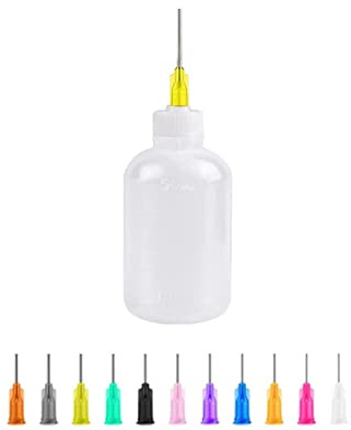 Set med dispenserings-/applikatorflaskor, 50 ml, med 11 st dispenseringsnålar på 1,3 cm, för gör-det-själv-quilling, akrylmålning, oljeflaska, hantverk, konstverkshobbyer
