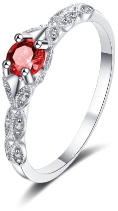 Bellitia Jewelry Anello con Ametista Viola Argento 925 Anelli Donna con Pietra del mese di nascita, Regalo per San Valentine, Natale, Compleanno, Anniversario, Gioielli Donna
