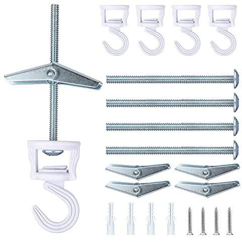 LUTER Set of 4 Ceiling Hooks for Hanging Plants, Swivel Hooks for Ceiling Strong Ceiling Hangers for Plants Practical Plant Hooks for Ceiling Swag Hooks for Indoor Outdoor