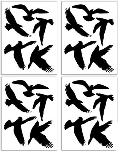 DALAETUS 20 Stück Anti-Kollision Fenster Aufkleber, Fensteraufkleber zur Verhinderung von Personen und Vogelschlägen auf Fensterglas, Vogelschutz Aufkleber Selbstklebend(Schwarz)