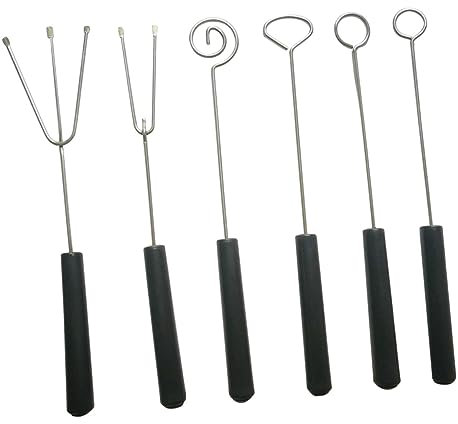 GOOHOCHY 6pcs Chocolate Fondue Fork Dipping Forks for Baking Cake Decorations Easy Cleaning