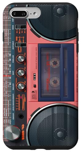 Hülle für iPhone 7 Plus/8 Plus Boombox Throwback Retro Musik 80er & 90er Koralle Ghettoblaster
