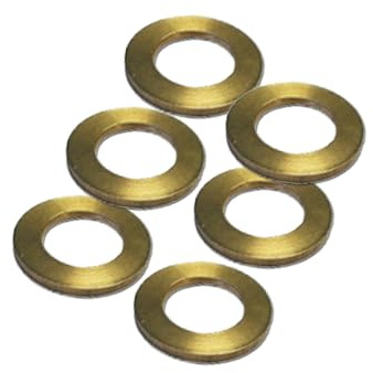 MICEL - 91654 - Ovalillos para Pernio de Puerta en latón, Arandela para Bisagra, Acabado latón, 6 unidades, 10 x 10 x 1,5 mm