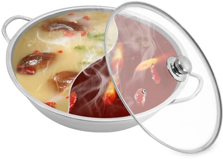 Marmite en acier inoxydable, 35 cm, avec couvercle en verre, pour soupe, pâtes, spaghetti, induction électrique, cuisinière à gaz, à induction