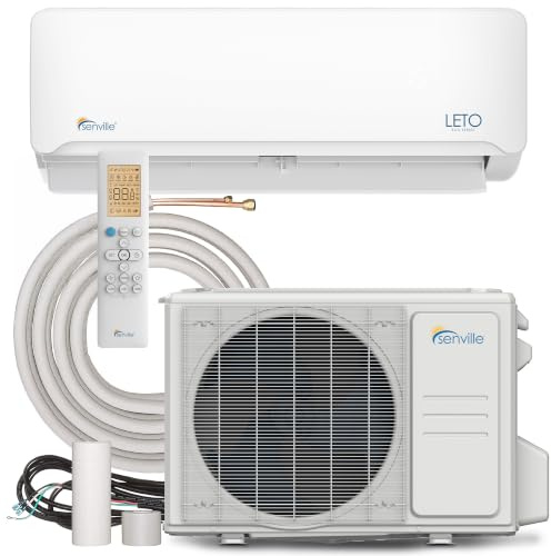 Senville LETO Series Wall Split Air Conditioner Heat Pump, Wall Mounted, 12000 BTU, 3.5 kW, Inverter, White