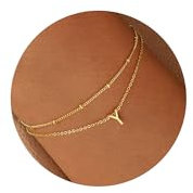 TINGN Armband mit Buchstaben Damen - 18K Gold Vergoldete Layered Armband mit Buchstaben Y Armband Personalisiert Armbänder Gold für Frauen Buchstaben Armbänder Damen Gold Schmuck für Frauen Mädchen