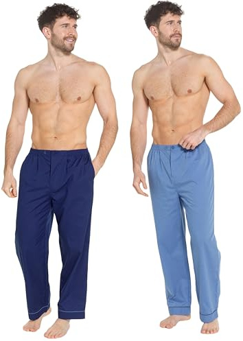 INSIGNIA 2 Pack Mens Traditional Pyjamas Trousers Bottoms