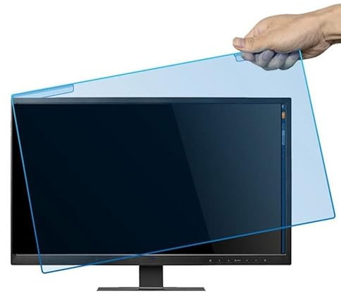 Pellicola salvaschermo Anti Luce Blu per Monitor 12-27 Pannello di Protezione Facile da Appendere Pellicola AntiGraffio,Filtro Anti Luce Blu Pannello Protettivo in Acrilico Rimovibile,Riut