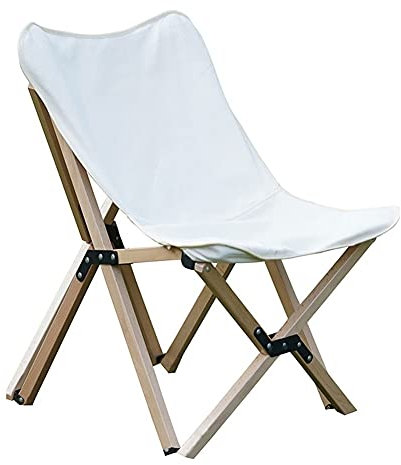 HCZKIUJY Tragbarer, klappbarer Campingstuhl mit Holzrahmen, Leichter Strandstuhl aus Segeltuch für Camping, Grillen, Picknick und Reisen