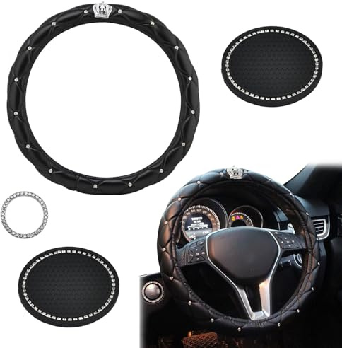 MFCGHXR Luxuriöser Lenkradbezug Glitzer – Universal Auto Zubehör Innenraum, Auto Deko Innenraum Frauen, Hochwertiger Steering Wheel Cover - Autozubehör Innenraum Frauen, Funktional und Attraktiv