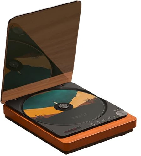 Lecteur CD avec Haut-parleurs Bluetooth 4.2 et HiFi, Lecteur CD Portable avec Mode USB, platines vinyles Vintage Rechargeables avec Sortie Optique et écran LCD, pour Le Divertissement à Domicile
