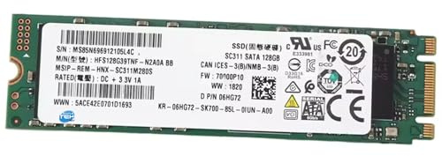 SIMPLETEK - SSD interno NVMe M.2 2280 SC311 da 128GB | SATA III 6Gbps - NGFF | Disco Stato Solido (HFS128G39TNF-N2A0A) (Ricondizionato)