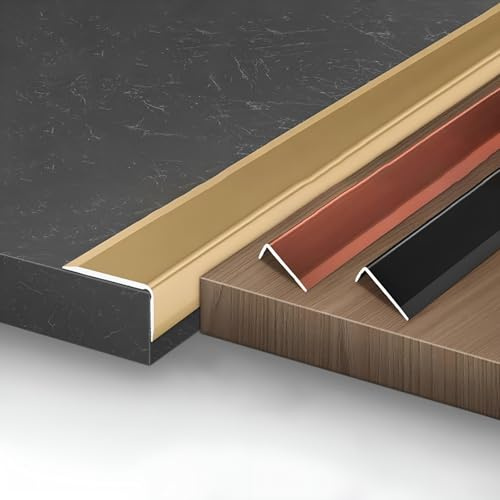 Coayuou Winkelprofil Aus Aluminium Treppenkantenprofil Außenbereich Fliesen Kantenprofil 3 Stück 90cm Einfassprofil Für Treppen In Privaten Und Gewerblichen Räumen(Gold,7 * 20mm)