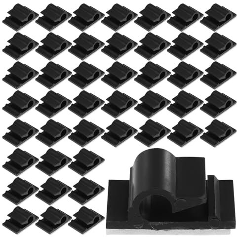 Gadpiparty 50pcs Self Adhesive Cable Clips Cable Management Cord Clips for Desk Line Card
