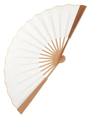 Vaguelly 1Stück Tragbarer Vintage Faltfan aus Reispapier für Hochzeiten und Partys Dekorativer Handfächer für Männer und Frauen Leicht und Kompakt Perfektes Gadget