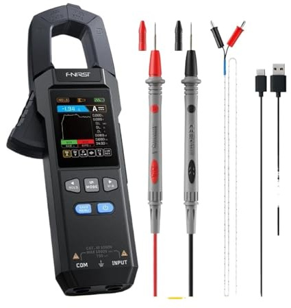 TIEOAXFT Pinza amperometrica DMC-100 10000 conteggi TRMS AC/DC Amperometro a Pinza 600A Multimetro Digitale Carica USB Strumento for elettricisti