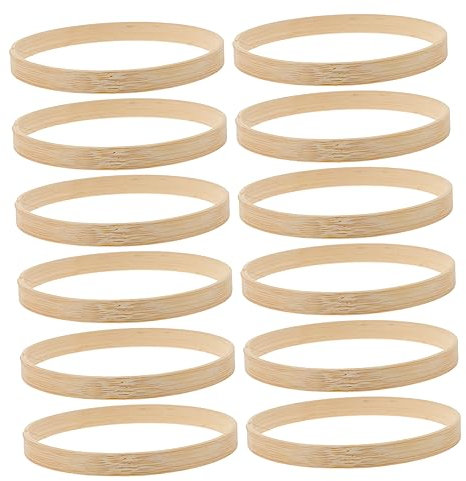 CLISPEED 12stücke Teiliges Bambus DIY Traumfänger Ringe Runde Bastelringe Aus Naturbelassenem Bambus Vielseitig Für Handarbeiten Windspiele Wanddeko Und Mandalas Geeignet
