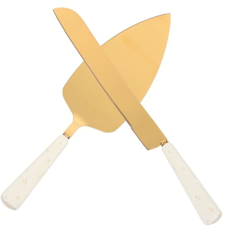 CLISPEED 2 Pezzi Coltellino e Servitore Acciaio Inossidabile con Manici Utensili Multifunzionali per Torte Pies e Dolci