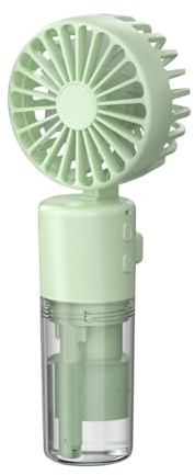 Handheld Fan With Water Mist Spray, 2025 Upgraded Portable Misting Fan, Portable Water Spray Fan With 4 Speeds, Mini Electric Cooling Fans for Travel, Camping, Office & Outdoor (Green)