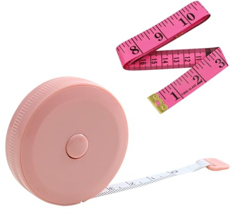 2 Pink Tape Measure for Body,Dual Sided Measuring Tape for Body Measurements,Retractable Fabric Soft Tape Measure for Tailors Sewing,Clothes,Waist Dressmakers 150cm/60 Inches with Inches & Centimeters