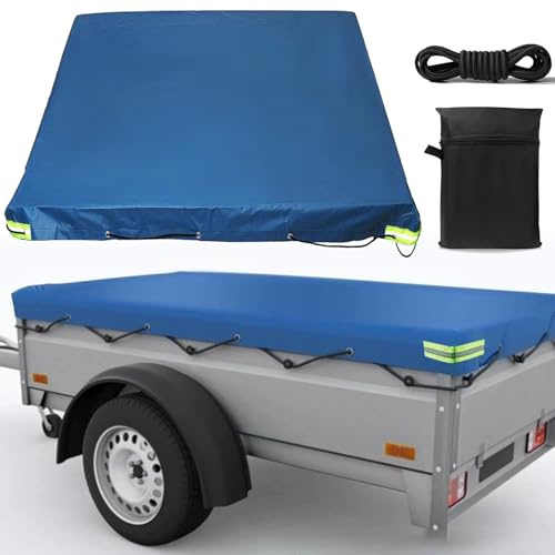 Telo per Rimorchio,Telone per Rimorchio 210x115x10cm,Copertura per Rimorchio da Campeggio,Copertura per Rimorchio da Viaggio, 420D Oxford,con 8M Corda,per Rimorchi Auto