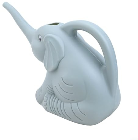 Gdfnmogo Regadera de elefante para niños, 1 litro, maceta de plástico ligero con boquilla superior para riego de plantas al aire libre, animal creativo (azul sabio)