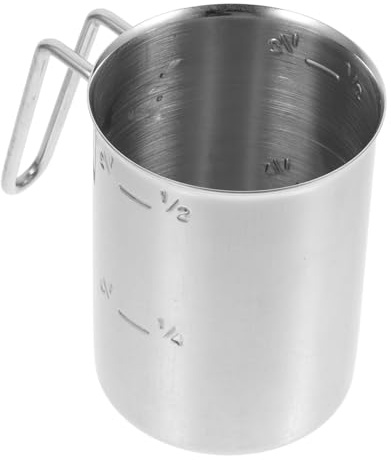 Hemobllo Vaso Medidor de Acero Inoxidable con Escala Precisa Taza para Arroz y Líquidos Apto para Cocina y Jarra Dosificadora de Salsas Resistente y Fácil de Limpiar