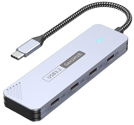WKabnkn USB C 3.2 Espansore Multiplo Porta 4 Tipo Adattatori Plug And Play Alloggiamento In Alluminio Per Desktop Espansore Porta USB Per Laptop