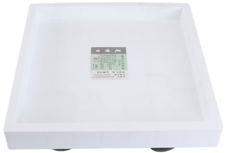 BESPORTBLE Plateau Carré pour Pot de Fleurs à roulettes Blanc, Support Mobile Bac de Collecte d'eau, Accessoire Jardin Pratique pour Déplacement Facile et Protection du Sol