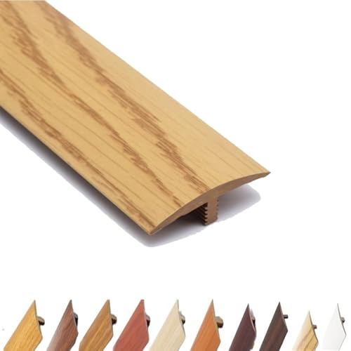 Strisce autoadesive a T per transizione del pavimento, in PVC, 91 cm, per giunzioni di pavimenti lisci, colore rovere, ideali per soluzioni di pavimentazione senza cuciture (6 x 90 cm)