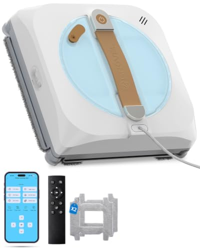 GNOVEL Upgraded Window Cleaning Robot, 8000Pa Suction, 15-Stage Anti-Drop Protection, Intelligent Path Planning, 4 Cleaning Modes for High Rise Windows, Glass, Mirrors & Tiles