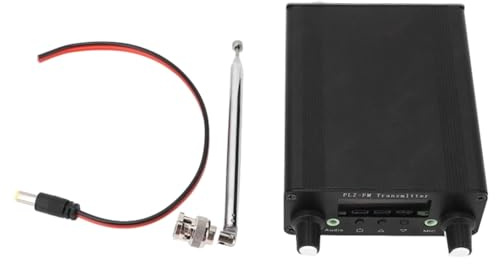 Tacdas Transmisor FM Estéreo de 76-108 MHz, 5 W, Estación de Radio FM de Alcance con Conector de Micrófono y Sonido.