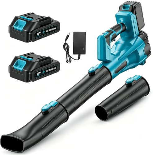 Akku-Laubbläser für Makita Akkus,Elektrischer Laubbläser mit 2×2.0Ah Akkus