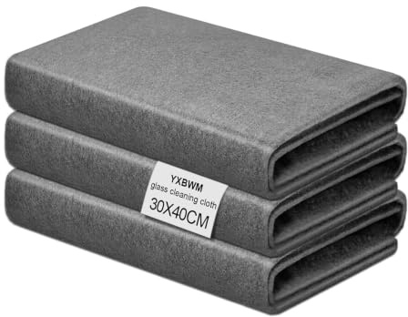 YXBWM 3-Pack Magic Cleaning Cloths - Reusable Glass Cleaning Rag, Super Soft Premium Streak Free Washable Cloth Duster for Car Detailing, Windows & Mirrors (30 x 40 cm)