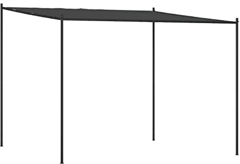 Owoxanthellate Pavillon 3x3 m Anthrazit Pultdach Gartenzelt mit robustem Stahlrahmen, eleganter Anbaupavillon für Garten, Terrasse, Hofflächen und gemütliche Familienfeiern im Freien