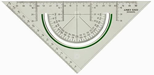 Linex S2622 Geometrie-Winkelhaken, 22 cm, Super Series, transparenter Kunststoff, 1 Stk.