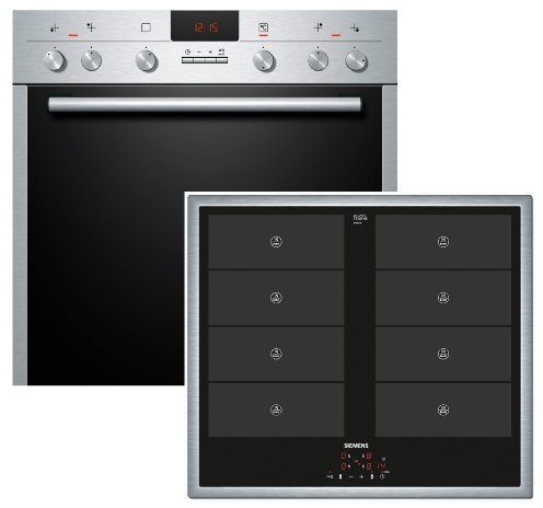 Siemens eq241e v02t encastrable-Combinaison/A/Plaque de cuisson Cuisinière : Four Vario induction/Couleur : Noir/Argenté/3 prises télescopique//3D Air Chaud Plus Powerboost