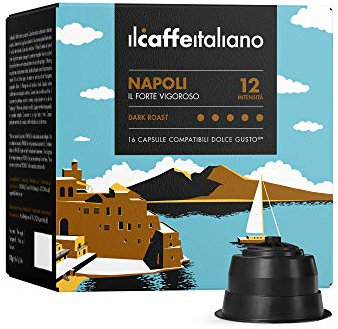 Il Caffè Italiano Kaffeekapseln Kompatibel Dolce Gusto Napoli 96 Stk | Kompatibel Dolce Gusto Kaffeekapseln Mit Kräftigem und Würzigem Aroma | Kompatibel Nescafe Dolce Gusto Kapseln | Frhome