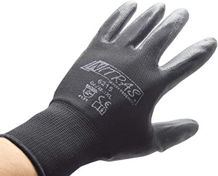 12 Paar Nitras 6215 Nylon Strickhandschuh Schutzhandschuhe Gartenhandschuhe, Größe 7 -S