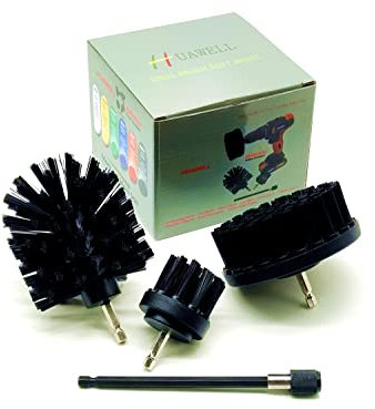 Brosse à récurer électrique Ultra Rigide avec rallonge pour perceuse - Ensemble de nettoyage en Nylon