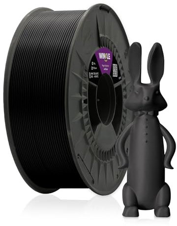 WINKLE PETG Filament 2.85mm Gagat Schwarz, 1kg Spule, 3D Drucker Filament Kompatibel mit FDM Druckern, 3D-Druckmaterialien, Maßgenauigkeit +/- 0.05mm, Schlagfest, Leicht zu Bedrucken